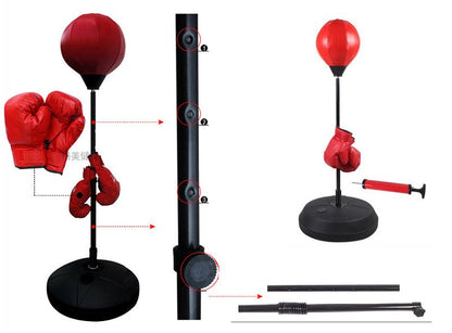 Punch Speed Ball Gloves Set Free Standing Punching Boxing Bag Home GYM Training dealonline.co.nz