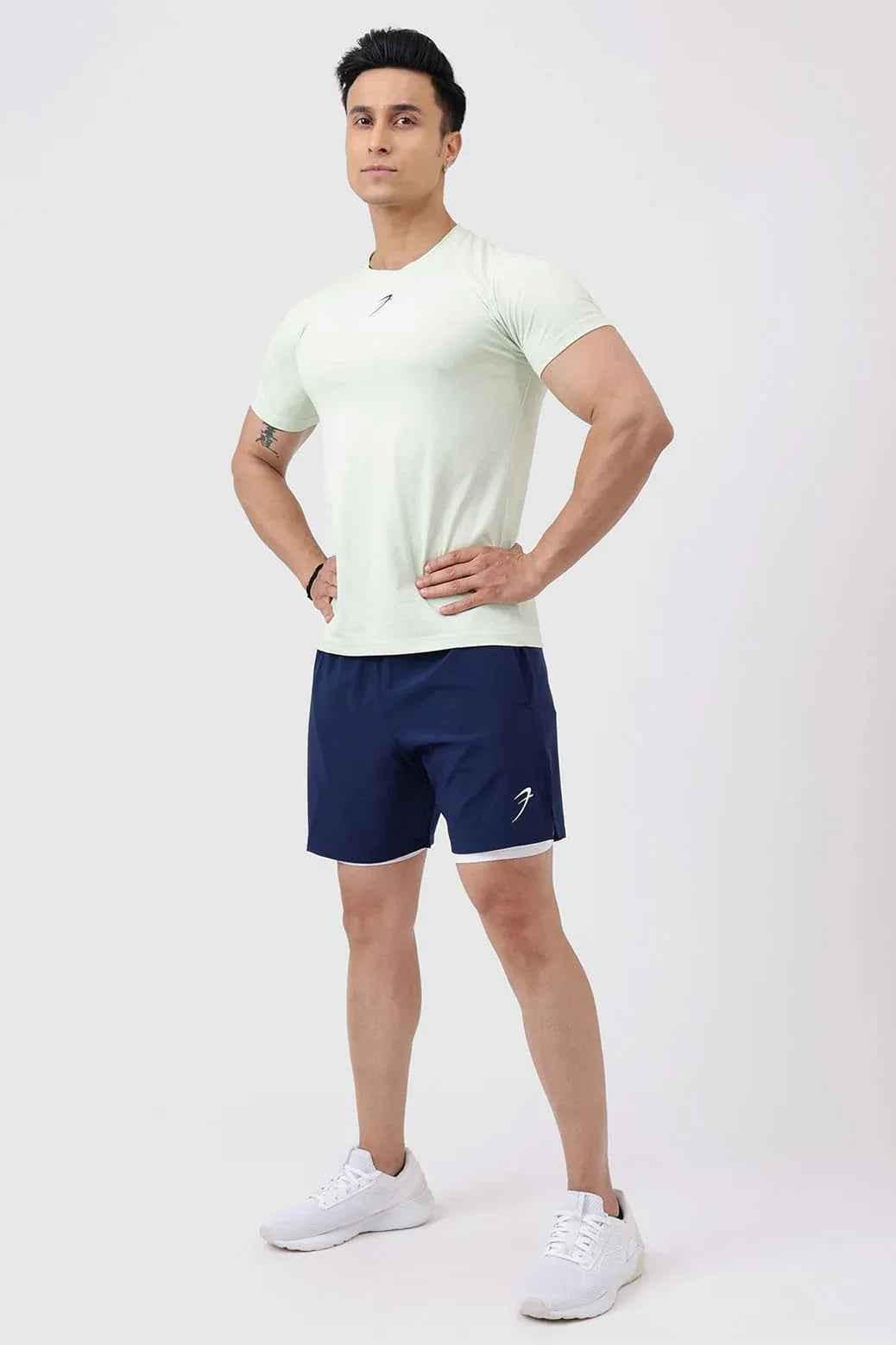 2 in 1 Compression Shorts Navy