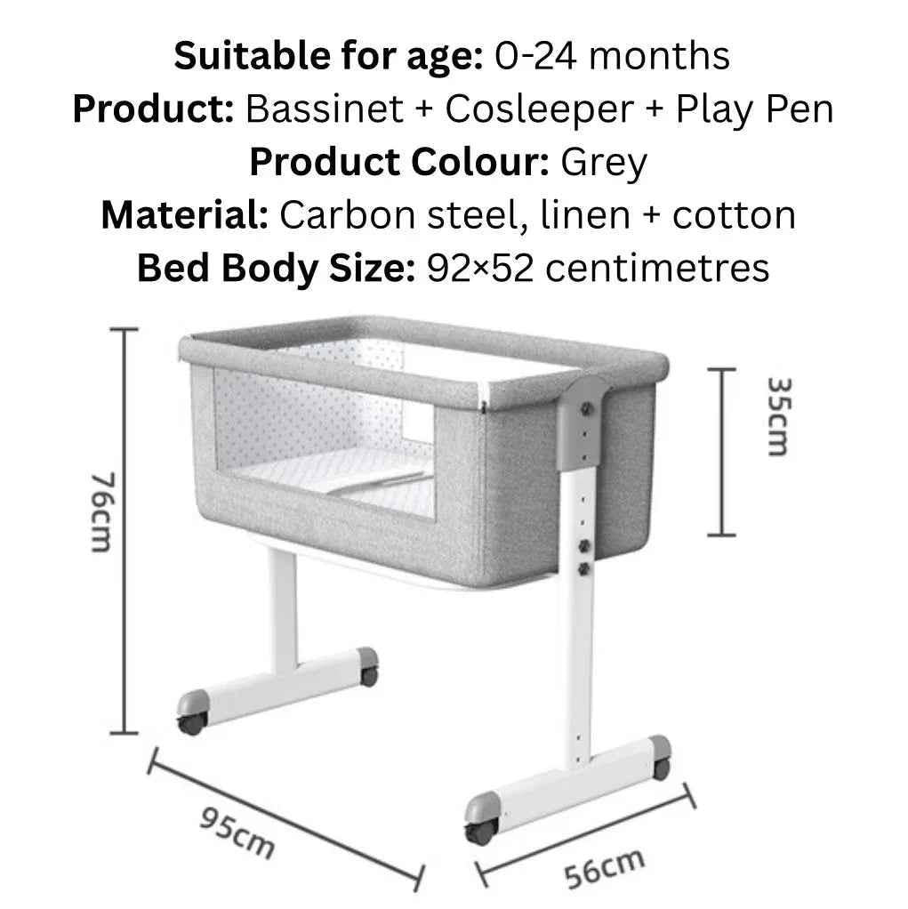 Preorder - 3in1 CoSleeper Baby Bassinet and Game Bed & Mattress – Adjustable Height