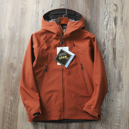 Men's Waterproof Softshell Jacket — Windproof, Hooded Hiking Shell