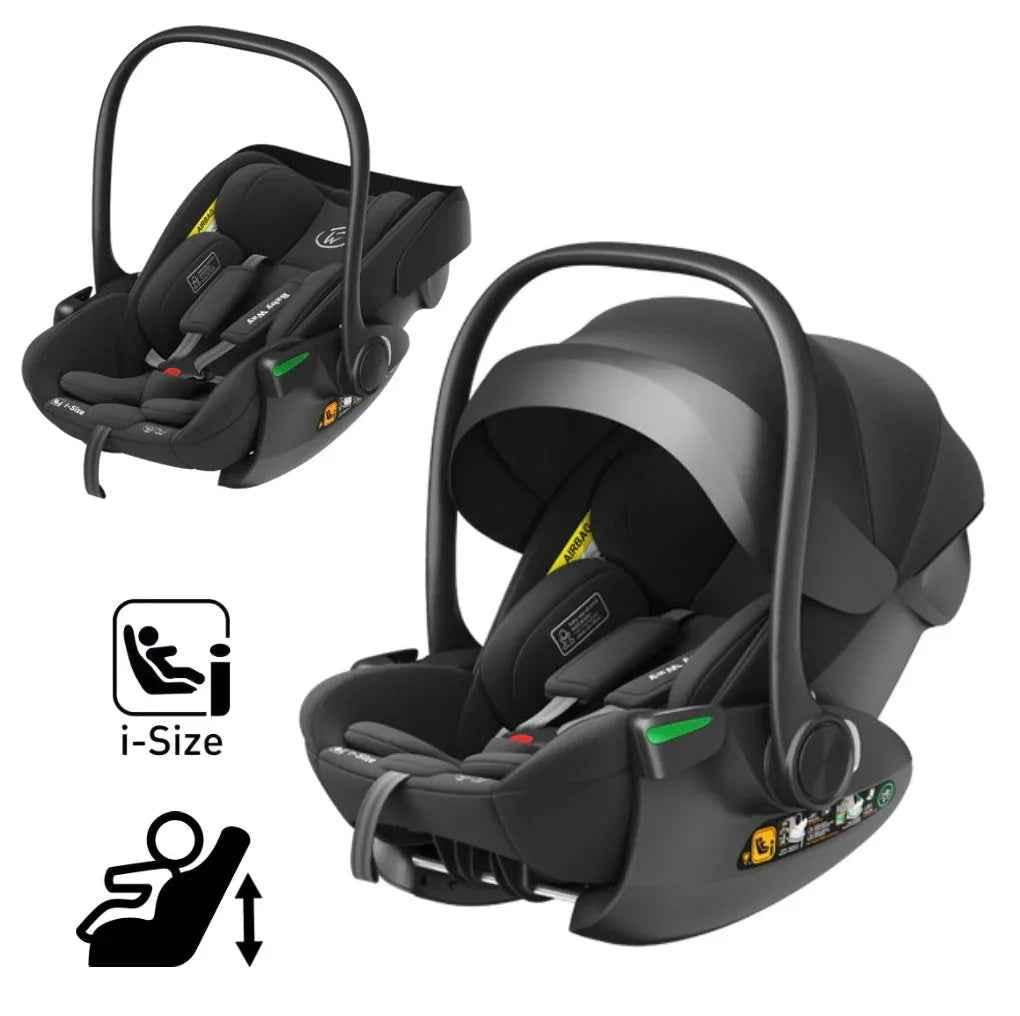 Crown i-Size Reclining Capsule Car Seat with 6-level Adjustable Headrest - BLACK