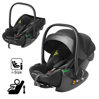 Crown i-Size Reclining Capsule Car Seat with 6-level Adjustable Headrest - BLACK