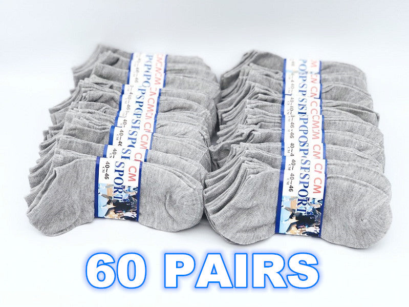 (60 Pairs) Thin Ankle Socks - GREY - M7-11/ W8-12 dealonline.co.nz