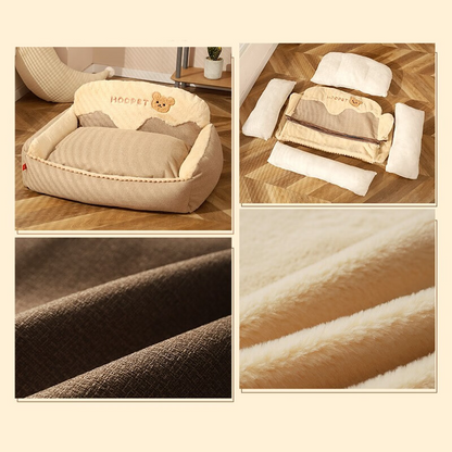 Large 120cm dealonline.co.nz dog couch with thick, warm padding, perfect for comfort and relaxation for large dogs.