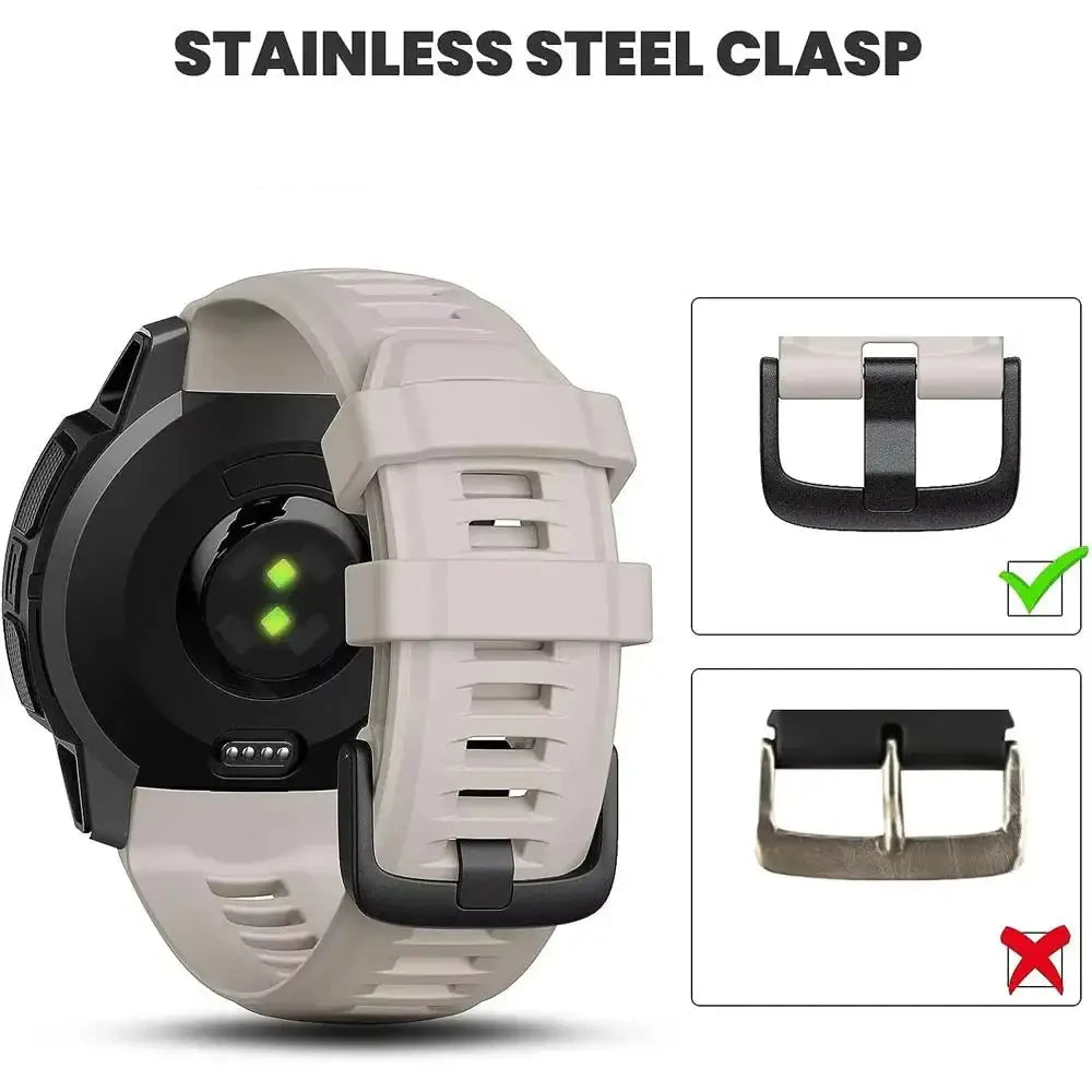 Soft Silicone Strap for the Garmin Instinct 1/2/Solar/Tactical Series (available in 5 colours) Habicare