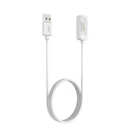 White USB-A charger for Oneplus Watch 2/2R, 1 meter cable, designed for fast and reliable charging.