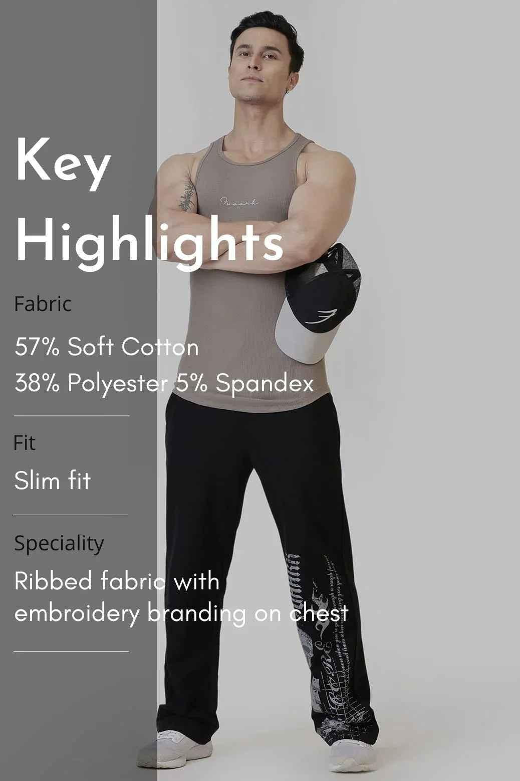 Ribbed Tank Warm Beige
