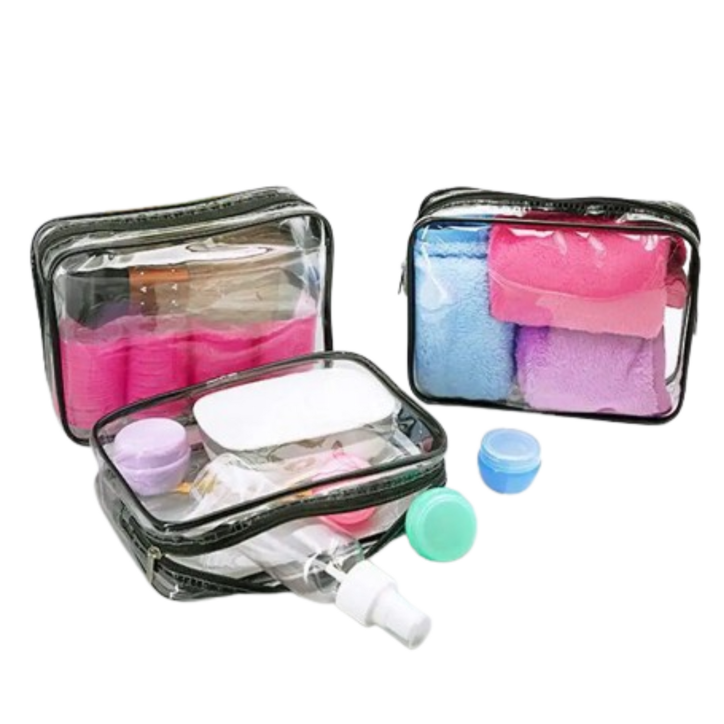 Waterproof Transparent Cosmetic Bag with Zip (3 sizes available) Habicare