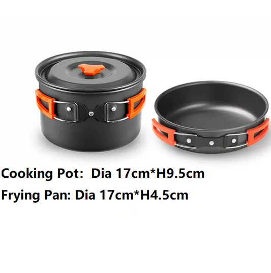 Outdoor Cookware Set - Camping Cookware Ideal for 2-3 people ECOTREK