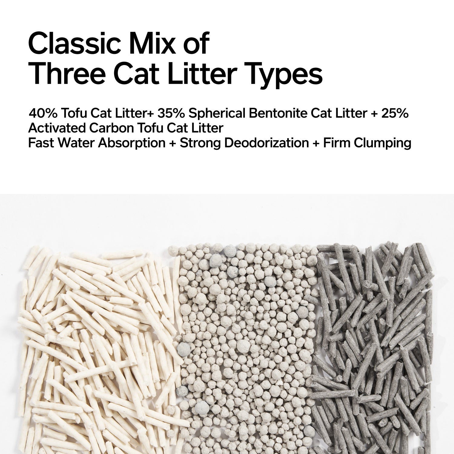 PIDAN 3-in-1 Blend Cat Litter (Tofu, Spherical Bentonite Clay,  Activated Carbon Infused Tofu) Pidan New Zealand
