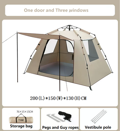 Pop-Up Camping Tent – 1 Door & 3 Windows ECOTREK