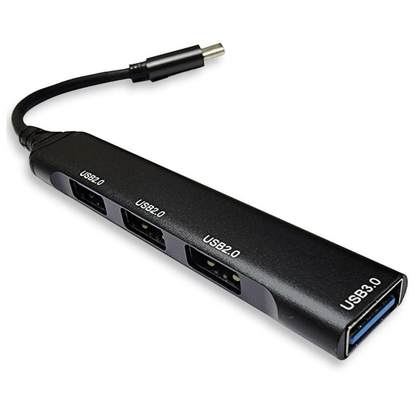 9eight5 USB 3.0 Type-C Extender Adapter SX35 connected to electronic device, showing sleek black design and port connection.