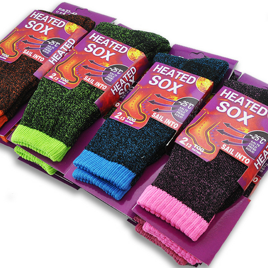 (12 Pairs) Women's HEATED Crew Socks dealonline.co.nz