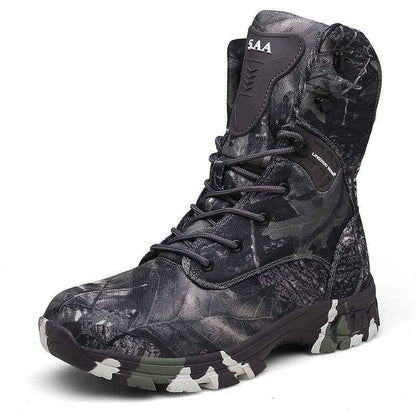 High-Top Camouflage Waterproof Combat Boots – Men's Tactical Outdoor Boots