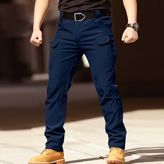 Men's tactical cargo pants from dealonline.co.nz, water-resistant, lightweight ripstop hiking pants with flexible design and multiple pockets.