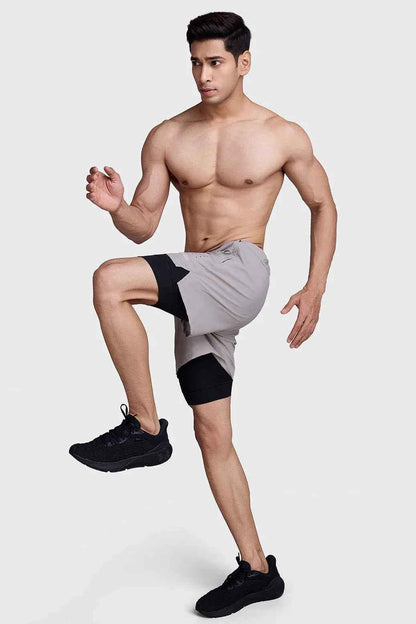 2 in 1 Laser Short Beige/Black