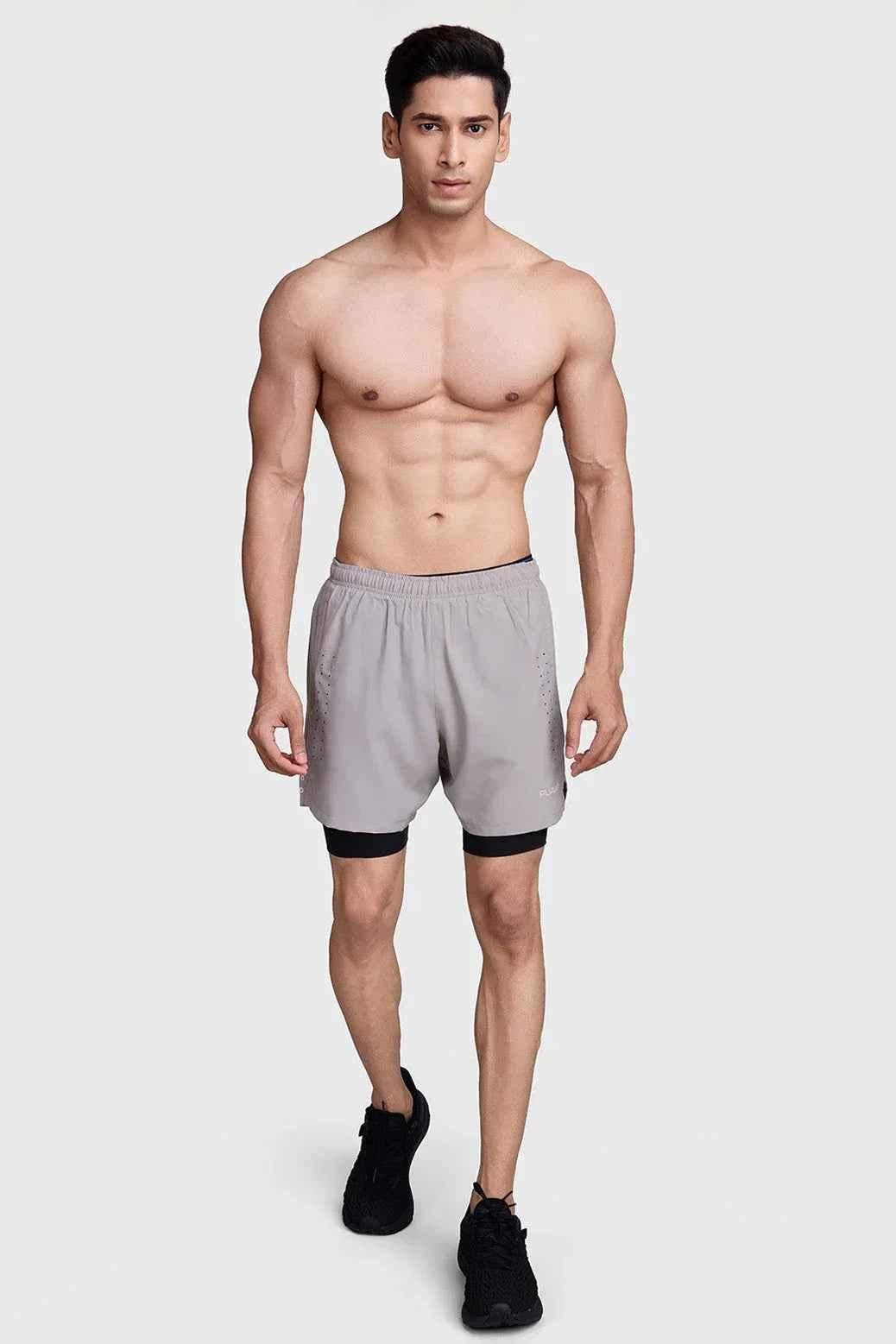 2 in 1 Laser Short Beige/Black