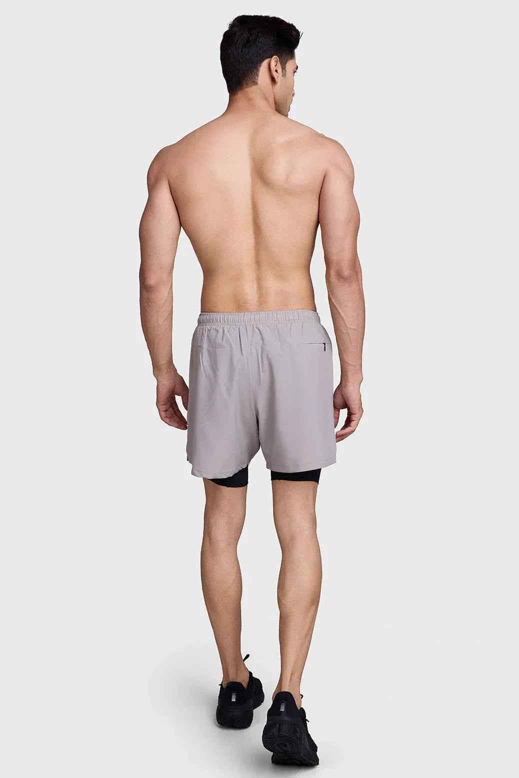 2 in 1 Laser Short Beige/Black