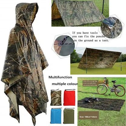 3 in 1 Rain Poncho / Waterproof Tent / Picnic Mat Habicare