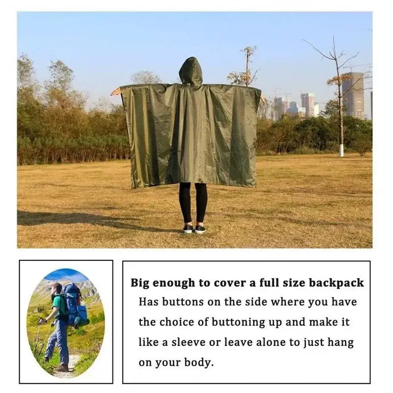 3 in 1 Rain Poncho / Waterproof Tent / Picnic Mat Habicare