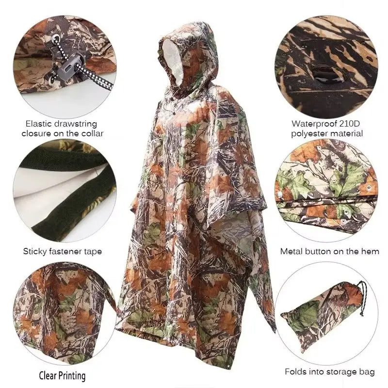 3 in 1 Rain Poncho / Waterproof Tent / Picnic Mat Habicare