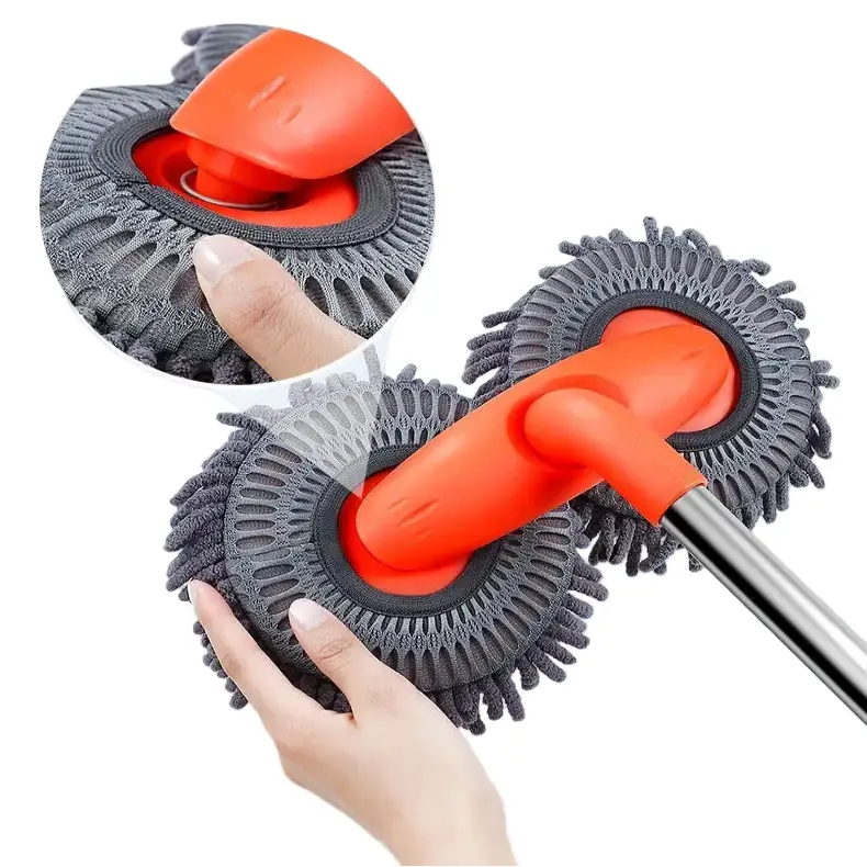 3-Section Telescopic Car Wash Mop with Double Brush Head Habicare