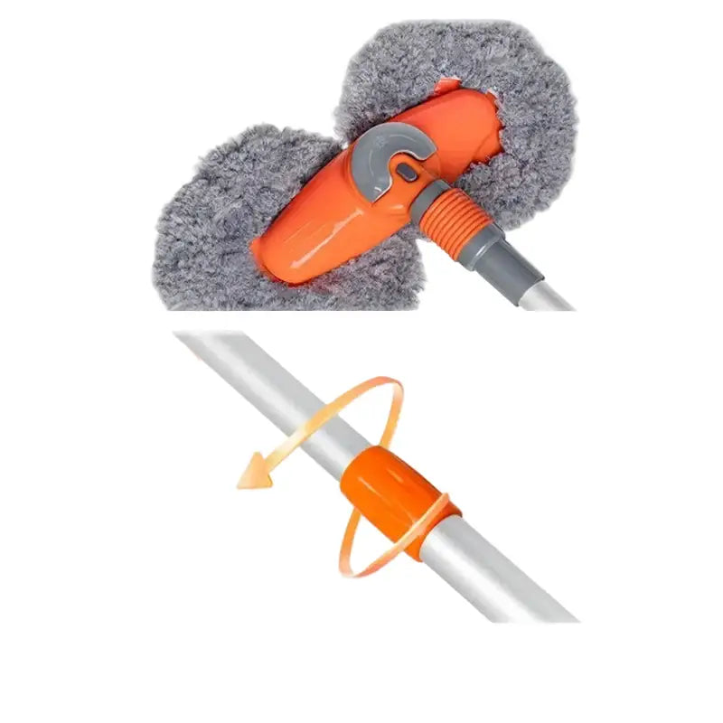 3-Section Telescopic Car Wash Mop with Double Brush Head Habicare