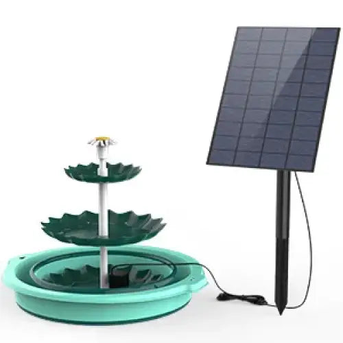 3-Tier Bird Bath with Detachable DIY Solar Fountain with 25W Pump Habicare