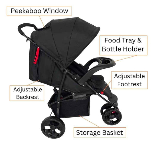 Explorer 3-Wheel Stroller with Food Tray