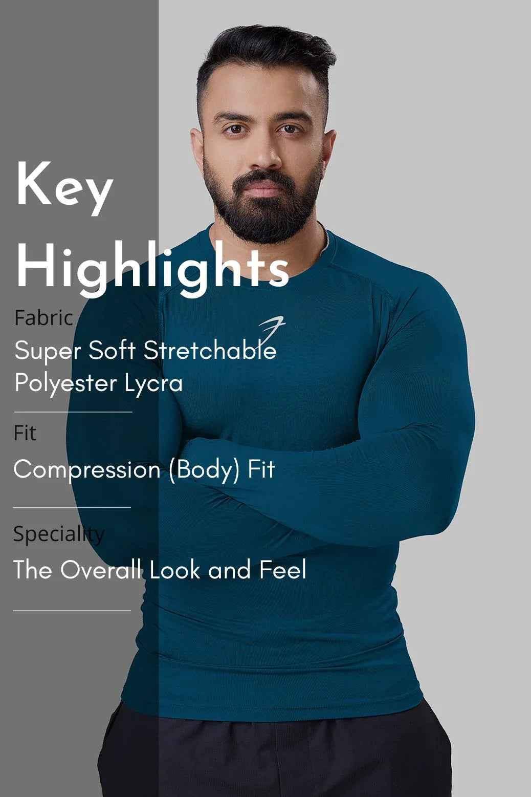 Compression Fullsleeves T-shirt Teal