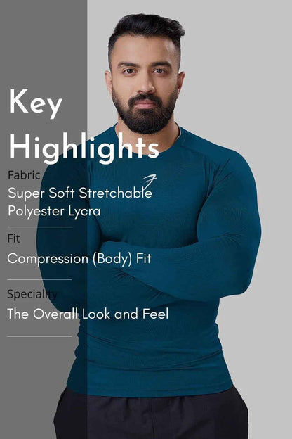 Compression Fullsleeves T-shirt Teal