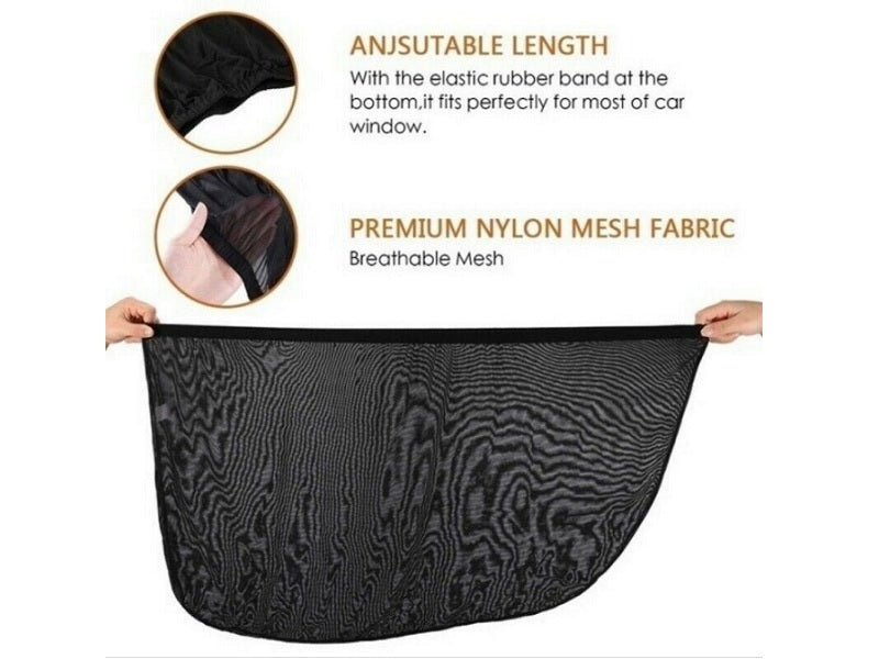4pcs/set Car Front & Rear Side Window Sun Shade Cover Visor Mesh Shield Sunshade dealonline.co.nz