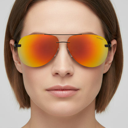Orange -  Mirror Lens HD Polarized Lens Sunglasses Anti-Blue Ray Hydrophobic dealonline.co.nz