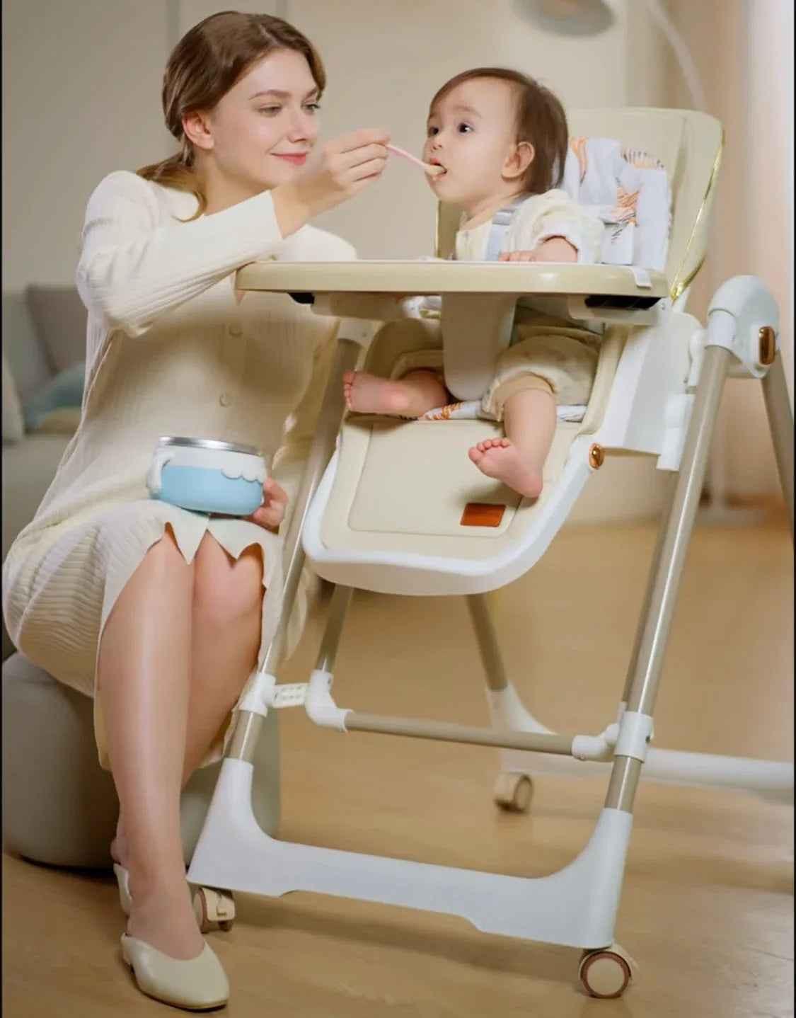 Preorder - Jupiter Beige 2-in-1 High Chair & Swing