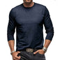Men's Long Sleeve Cotton T-Shirt - Soft Combed Crew Neck | Casual Everyday Wear