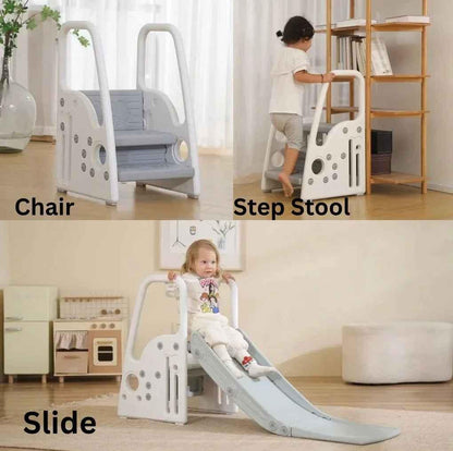 Multifunctional 3-in-1 Slide, Chair & Step Stool – Indoor Play Set for Toddlers