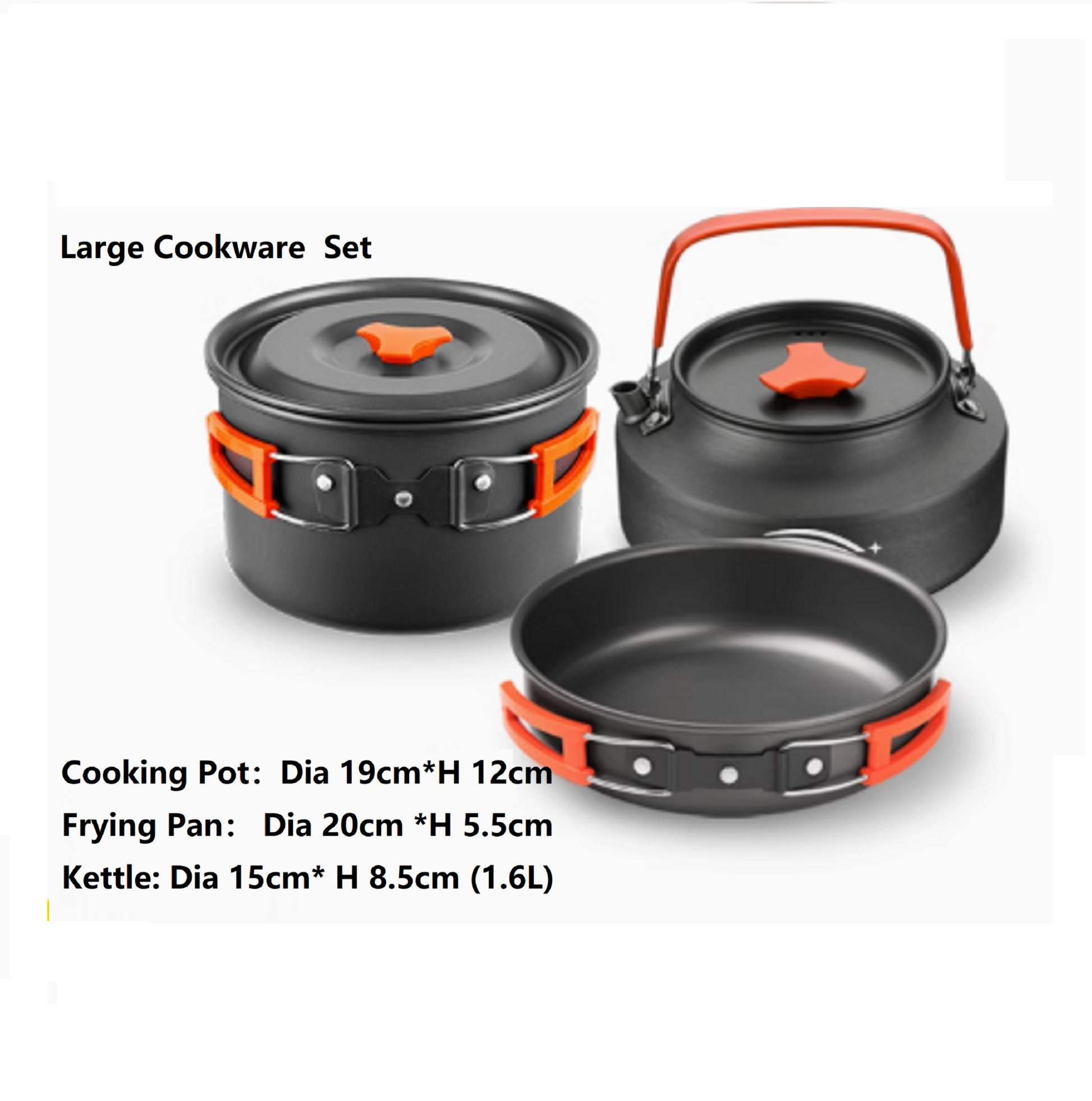 Outdoor Large Cookware Set – Camping Cookware Ideal for 4–5 People ECOTREK