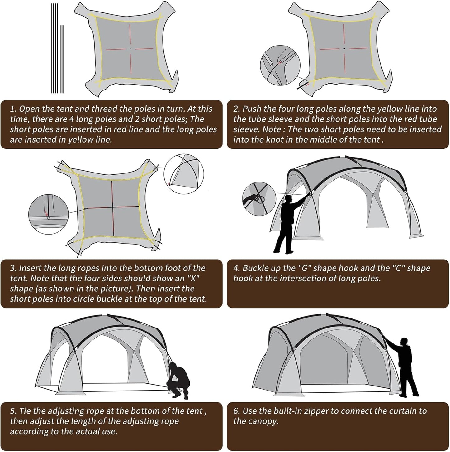 Dome Canopy Gazebo Tent – 4.2 × 4.2 × 2.3m LCF28517 ECOTREK