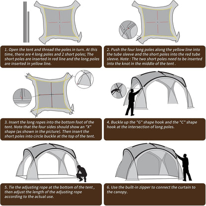 Dome Canopy Gazebo Tent – 4.2 × 4.2 × 2.3m LCF28517 ECOTREK