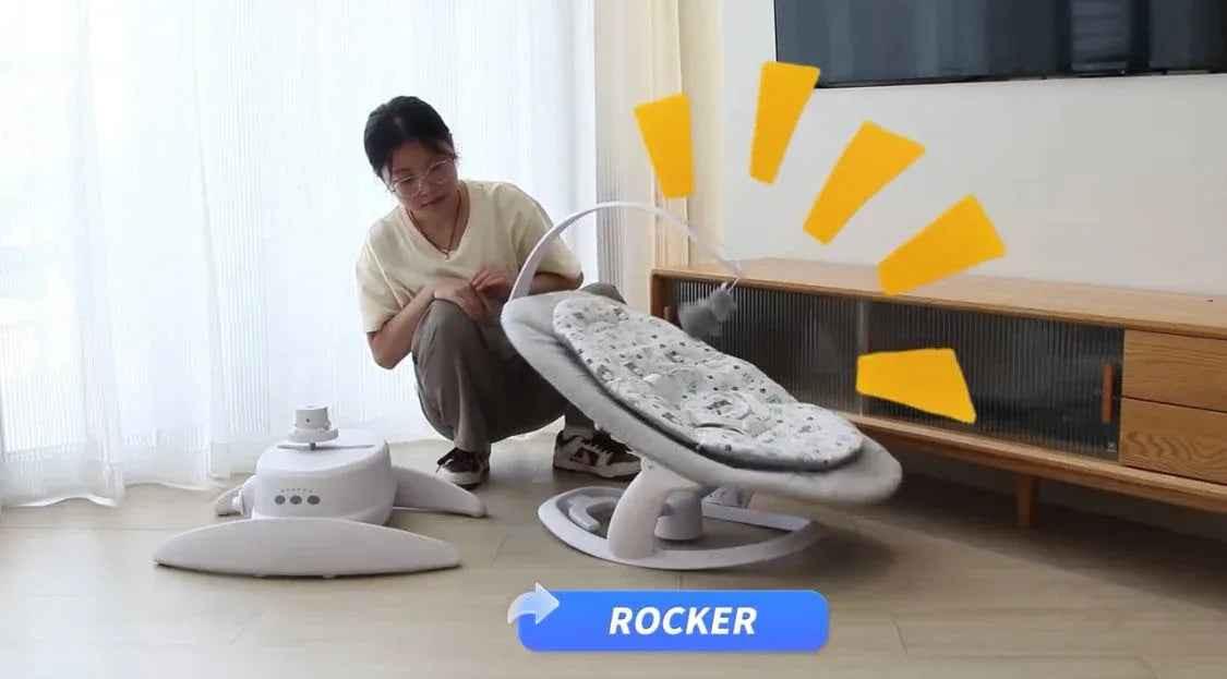 2-in-1 Electric Orbit 3D Advanced Baby Swing & Rocker with 360 Rotation and Toy