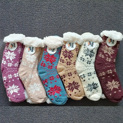 4 Pairs Womens Slipper Fuzzy Socks Winter Super Warm Soft Socks with Grippers dealonline.co.nz