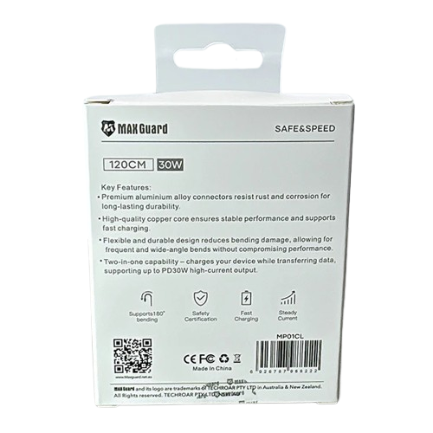 Maxguard 1.2m 30W Type-C to Lightning Cable MP01CL