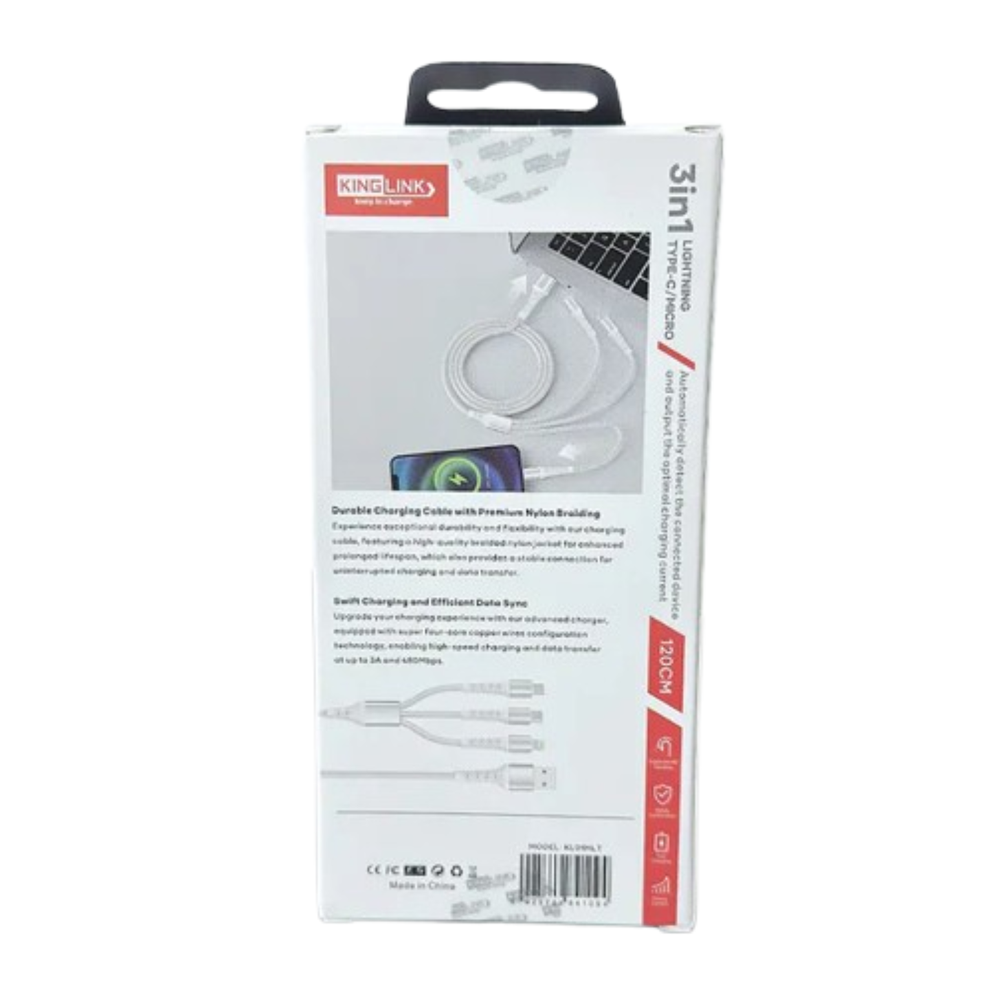 Kinglink 1.2m 3 in 1 Cable KL01MLT