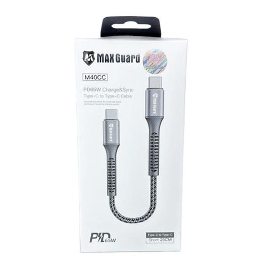 Maxguard 25cm 65W Type-C to C cable M40CC