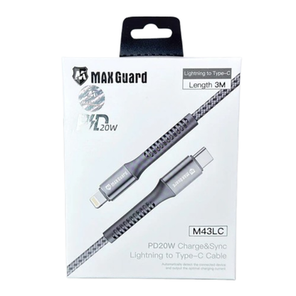Maxguard 3m 20W Type-C to Lightning cable M43LC