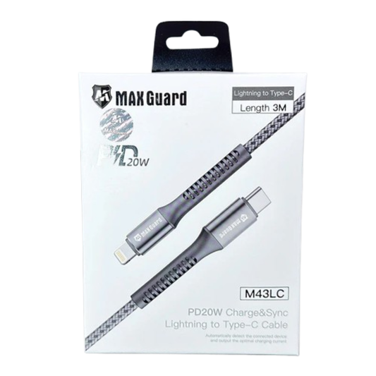 Maxguard 3m 20W Type-C to Lightning cable M43LC
