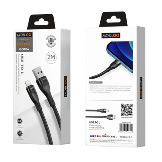Mobigo 2m USB-A to Lightning cable GO104