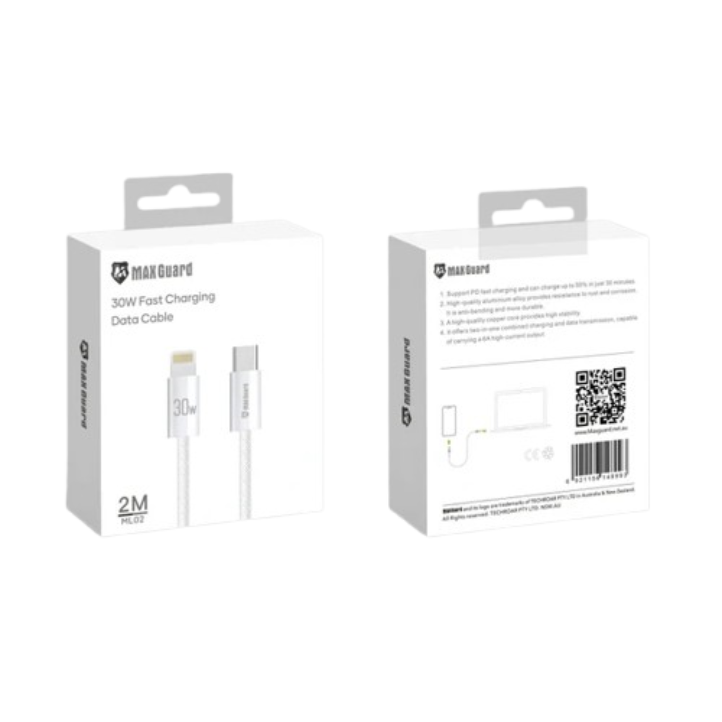 Maxguard 2m 30W Type-C to Lightning Cable ML02