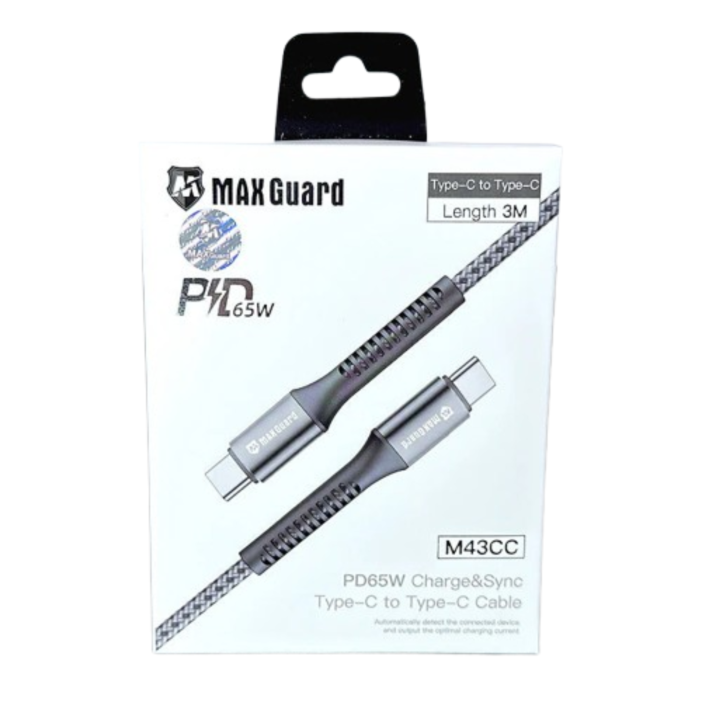 Maxguard 3m 65W Type-C to C cable M43CC