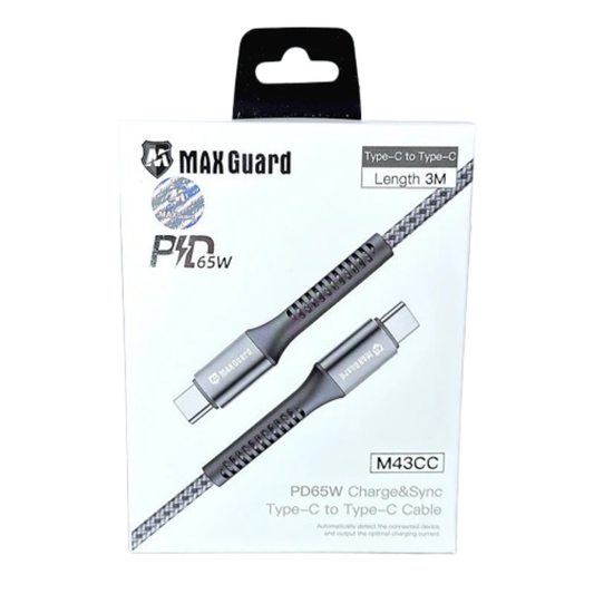 Maxguard 3m 65W Type-C to C cable M43CC